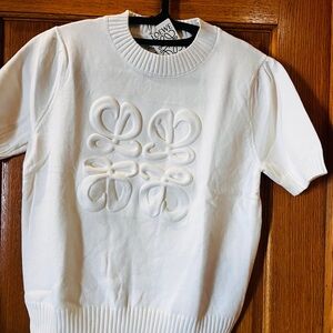 Loewe White Embossed Blouse